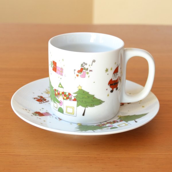 クリスマス　コーヒー碗皿