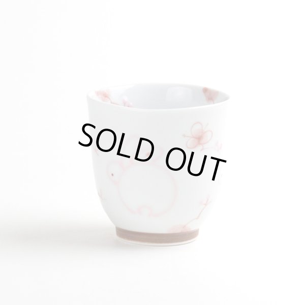 一珍花うさぎ（赤）湯呑