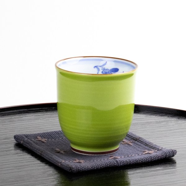 画像5: 蘭の香り (緑)湯呑 (5)