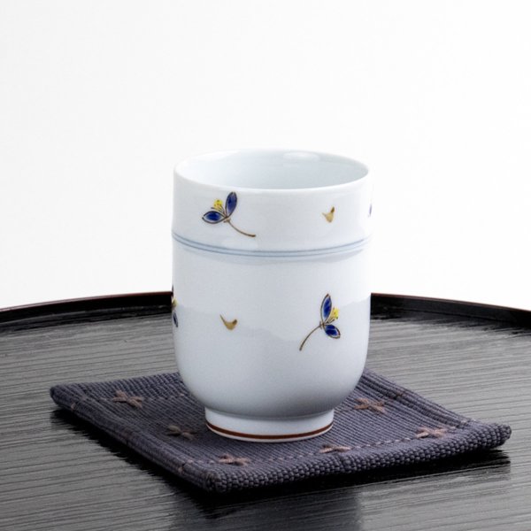 画像5: 【名入れ・名前入り】あかね草 (青)湯呑 (5)