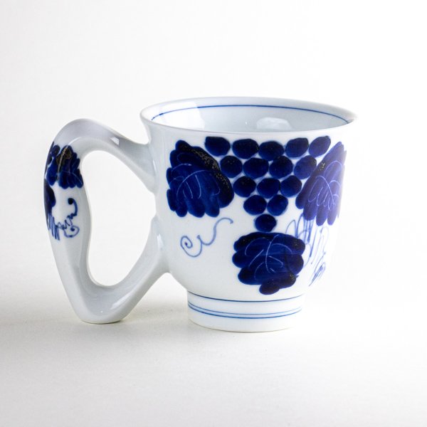 画像2: 持ちやすい!藍ぶどう ビッグハンドルマグカップ (2)