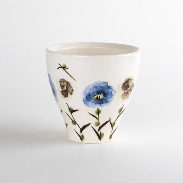 画像4: ちぢれ花（青）　マグカップ (4)