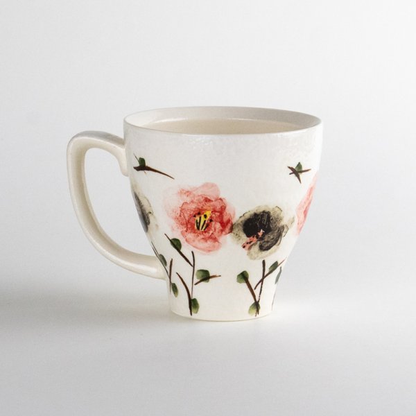 画像2: ちぢれ花（赤）　マグカップ (2)