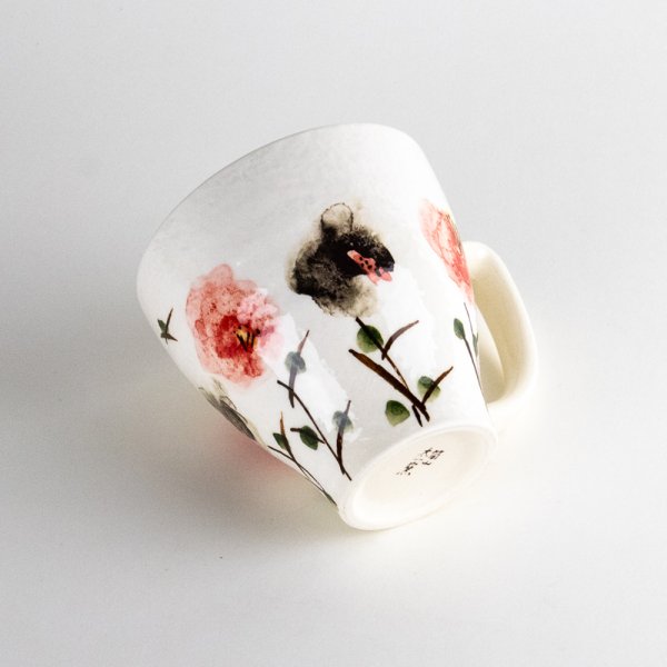 画像5: ちぢれ花（赤）　マグカップ (5)