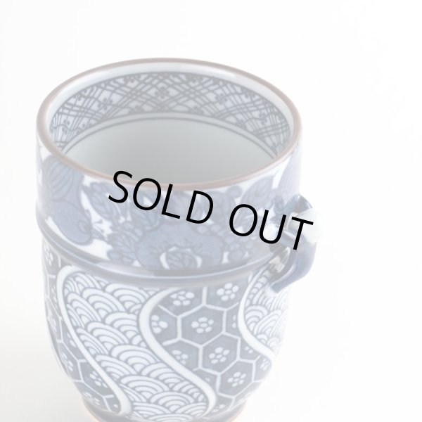 画像3: 花鳥一閑人（青）蓋付湯呑 (3)