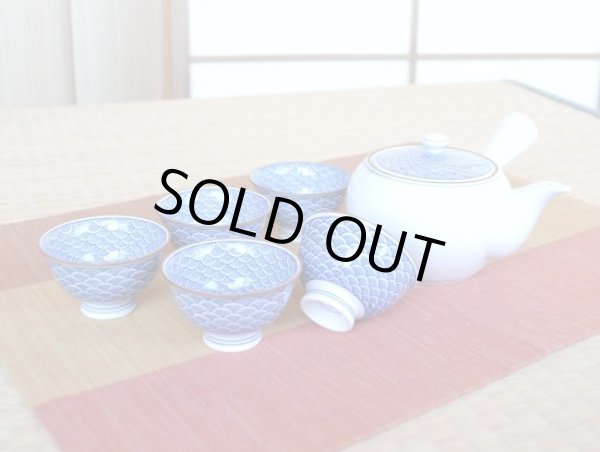 青海波 U急須茶器揃い（化粧箱入）