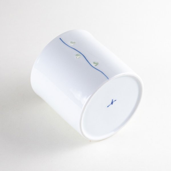 画像4: 水晶彫ハートライン(青) ロックグラス (4)