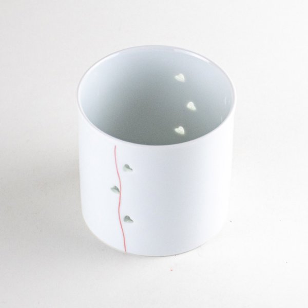 画像2: 【名入れ・名前入り】水晶彫ハートライン(赤) ロックグラス (2)