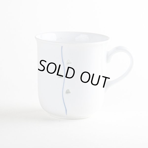 【名入れ・名前入り】水晶彫ハートライン（青）　マグカップ