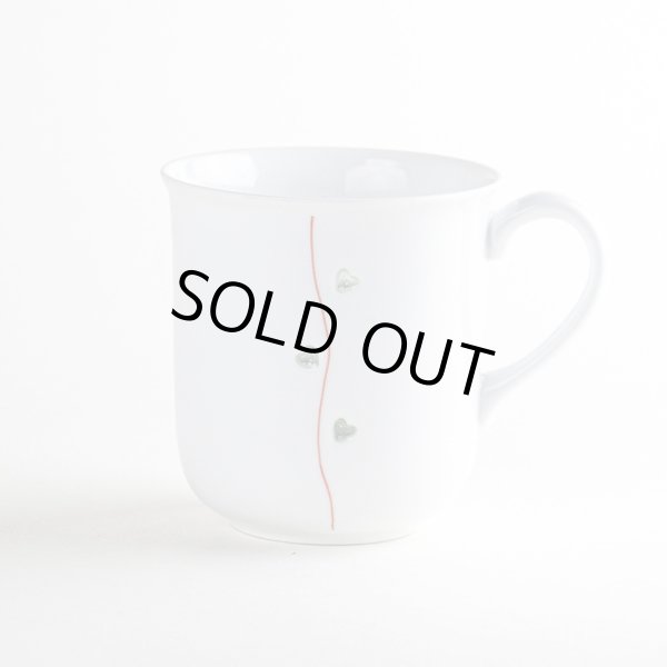 【名入れ・名前入り】水晶彫ハートライン（赤）　マグカップ