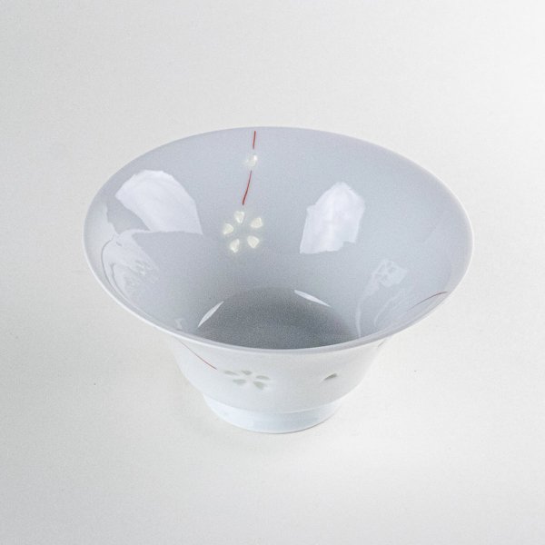 画像2: 水晶彫花あそび(赤)茶碗 (2)