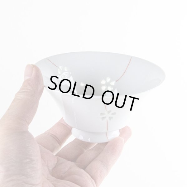 画像5: 【名入れ・名前入り】水晶彫花あそび（赤）茶碗 (5)