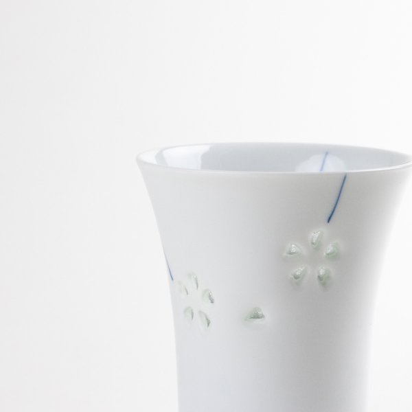 画像6: 【名入れ・名前入り】水晶彫花あそび(青)湯呑 (6)