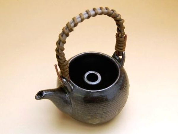 画像3: 黒釉土瓶型 一輪差 (3)