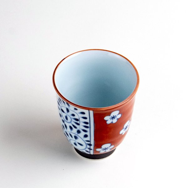 画像3: 梅濃唐草 (赤)湯呑 (3)