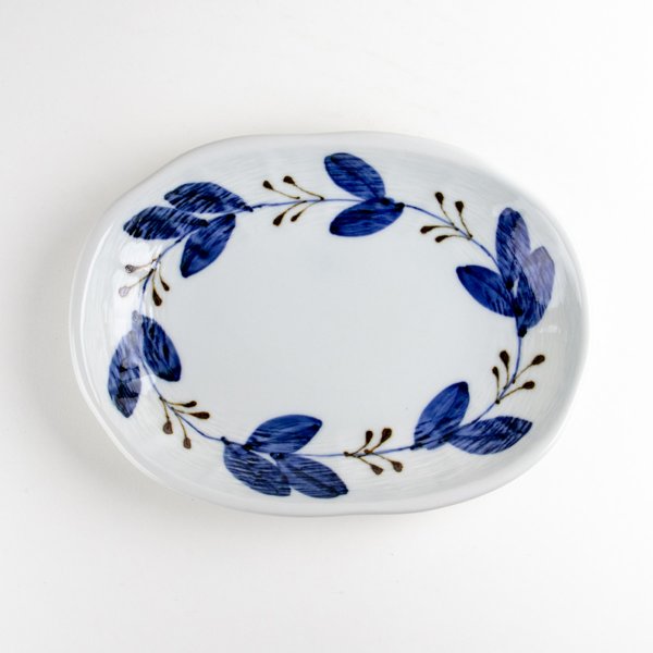 画像3: リーフ 面彫楕円皿 (3)