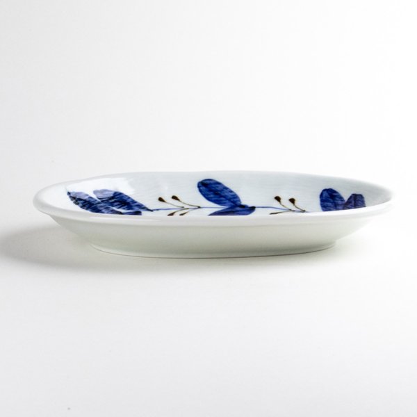 画像5: リーフ 面彫楕円皿 (5)