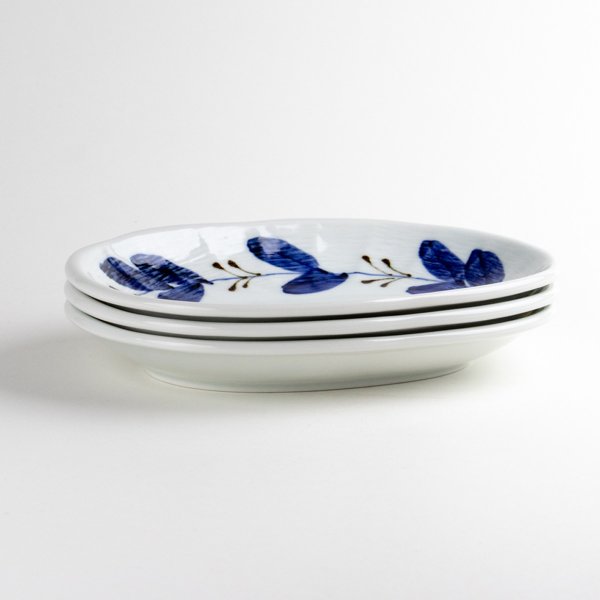 画像6: リーフ 面彫楕円皿 (6)