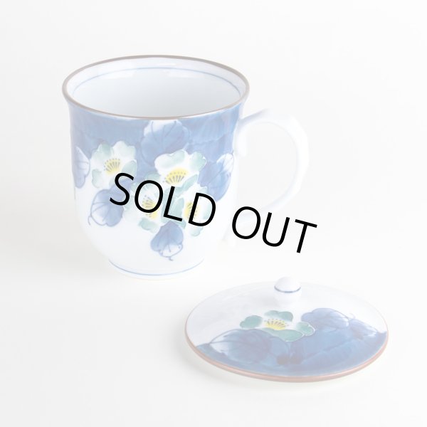画像2: 花集い（青）蓋付マグカップ (2)