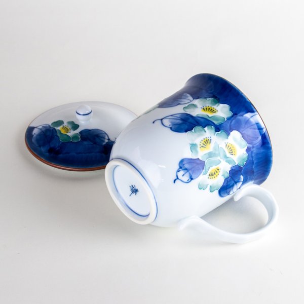 画像5: 花集い(青)蓋付マグカップ (5)