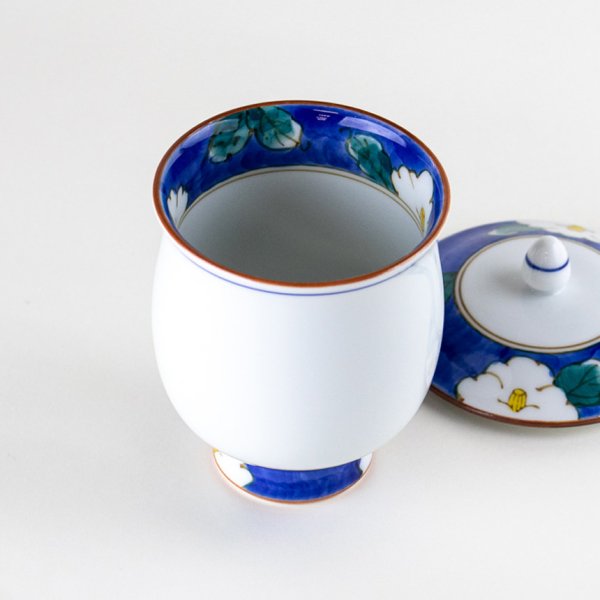 画像3: 沙羅（青）蓋付湯呑 (3)