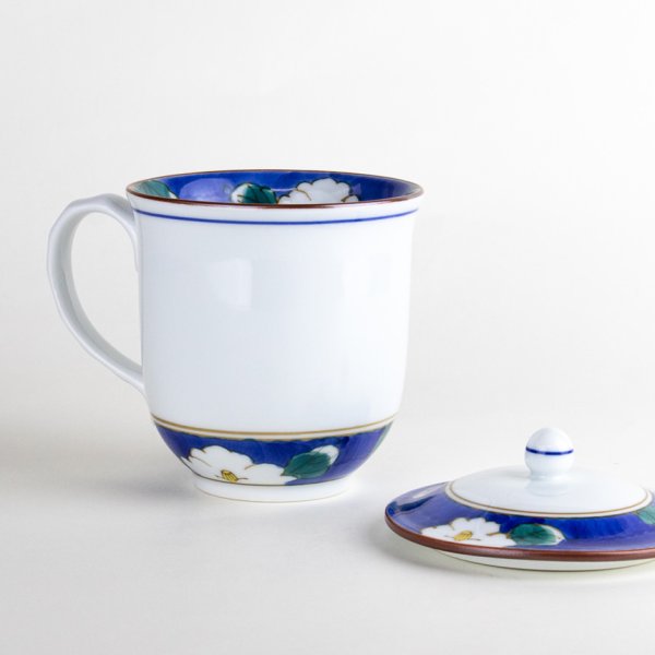 画像3: 紗羅(青) 蓋付マグカップ (3)