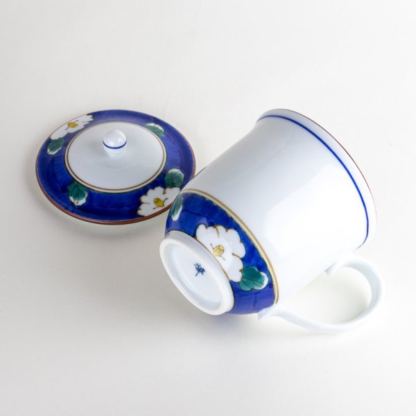 画像5: 紗羅(青) 蓋付マグカップ (5)