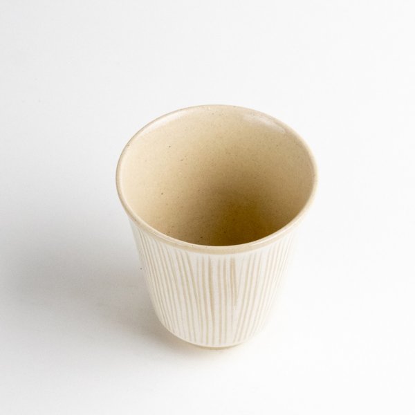 画像2: 線彫り(白)湯呑 (2)