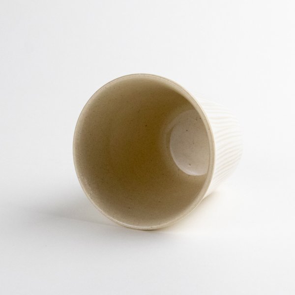 画像4: 線彫り(白)湯呑 (4)