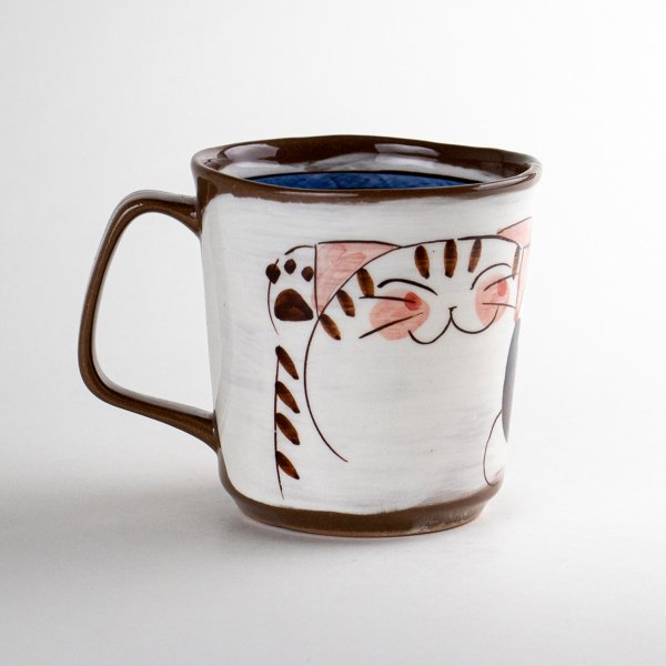 画像3: 仲良しネコ(青) マグカップ (3)