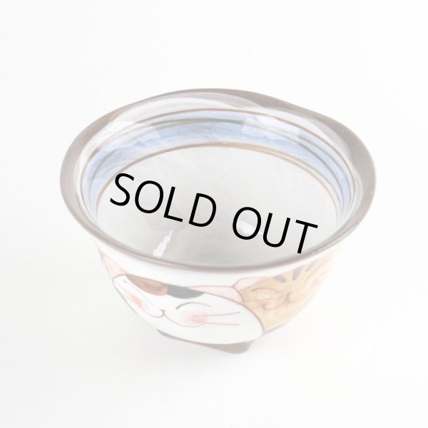 画像2: 仲良しネコ（青） 茶碗 (2)