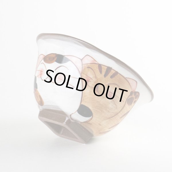 画像4: 仲良しネコ（青） 茶碗 (4)