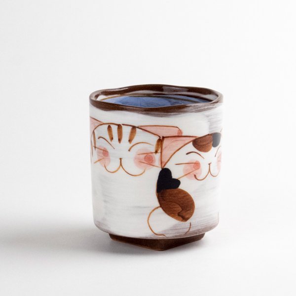 画像2: 仲良しネコ(青) 湯呑 (2)