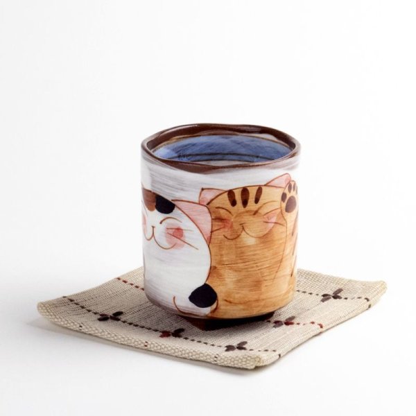 画像6: 仲良しネコ(青) 湯呑 (6)