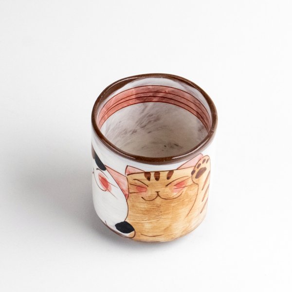 画像3: 仲良しネコ(赤) 湯呑 (3)