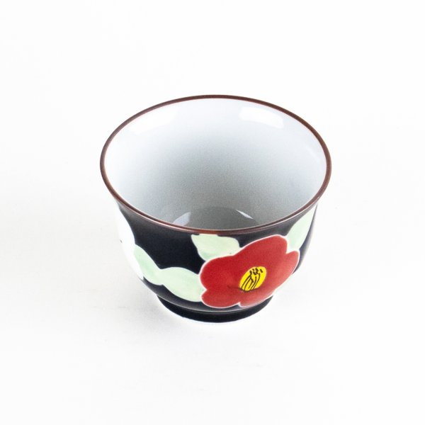 画像2: 釉彩椿（ルリ）　煎茶 (2)