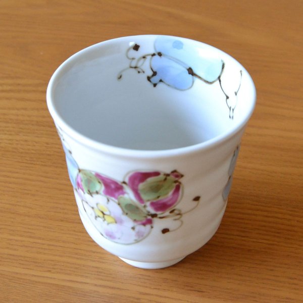 画像5: 還暦祝い 無病息災を願った縁起物ギフト 有田焼 湯呑み 花六瓢 青 メッセージカード付き・還暦のし付き 木箱入り (5)