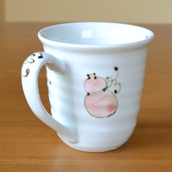 画像4: 米寿 お祝い 贈り物 マグカップ 無病息災を願った縁起物ギフト 有田焼 花六瓢 赤 米寿熨斗・メッセージカード付き 木箱入り (4)