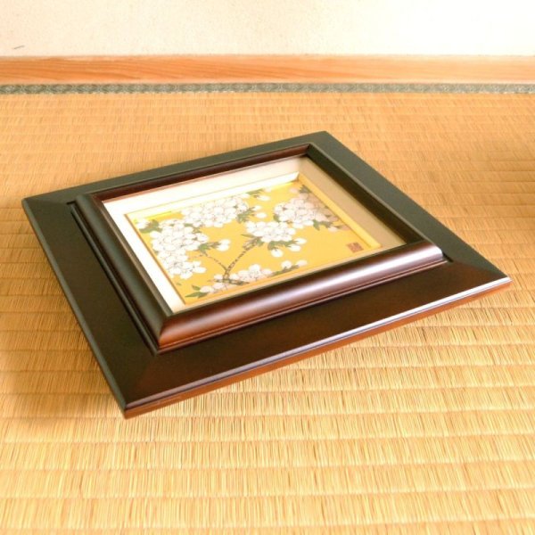 画像3: 日本のお土産 おみやげ 海外へのおみやげ 伝統工芸品 壁掛け 壁飾り 陶額 有田焼 金襴手 金箔 桜 小 陶器 日本製 (3)
