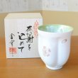 画像2: 退職祝い 男性 プレゼント 感謝を込めたプレゼント 桜の花びら形になる 湯呑み 有田焼 舞さくら グリーン 感謝の木箱入り 日本製 (2)