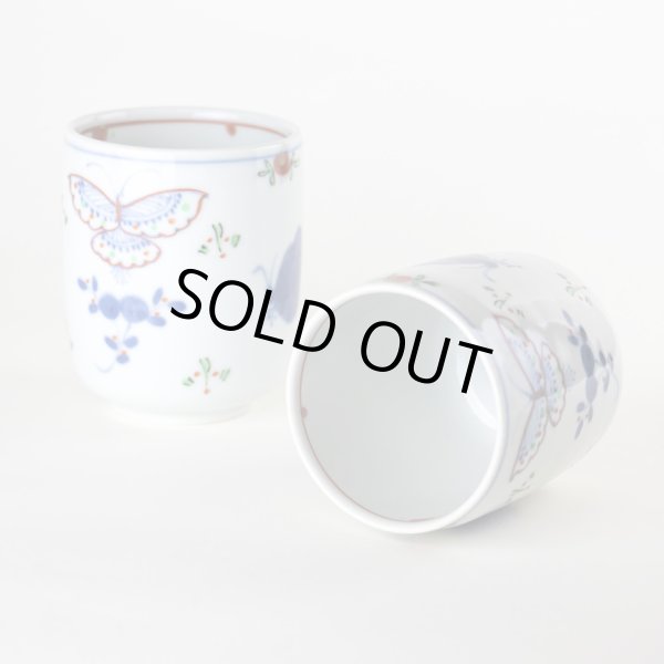 画像4: 天啓花蝶(ペア) 夫婦湯呑(木箱入) (4)