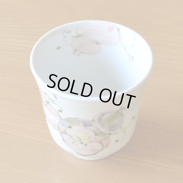 画像5: 名入れ 卒寿祝い 無病息災を願った縁起物ギフト 有田焼 湯呑み 花六瓢 赤 メッセージカード付き・卒寿のし付き 木箱入り (5)