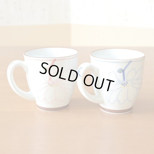 画像3: 結婚祝い プレゼント 有田焼 マグカップ ペアー ワルツ ピンク・ブルー のし・メッセージカード付き (3)