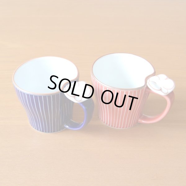 画像3: 結婚祝い プレゼント 有田焼 マグカップ ペアー しら糸 赤 青 のし・メッセージカード付き (3)