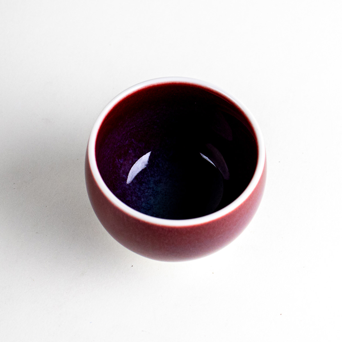 辰砂 ぐい飲み（馬場真右エ門窯 / 木箱入）
